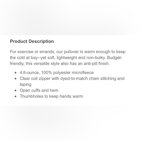 NIB Ladies Port Authority 1/2 zip microfleece in black size M with thumb holes - Picture 2 of 3